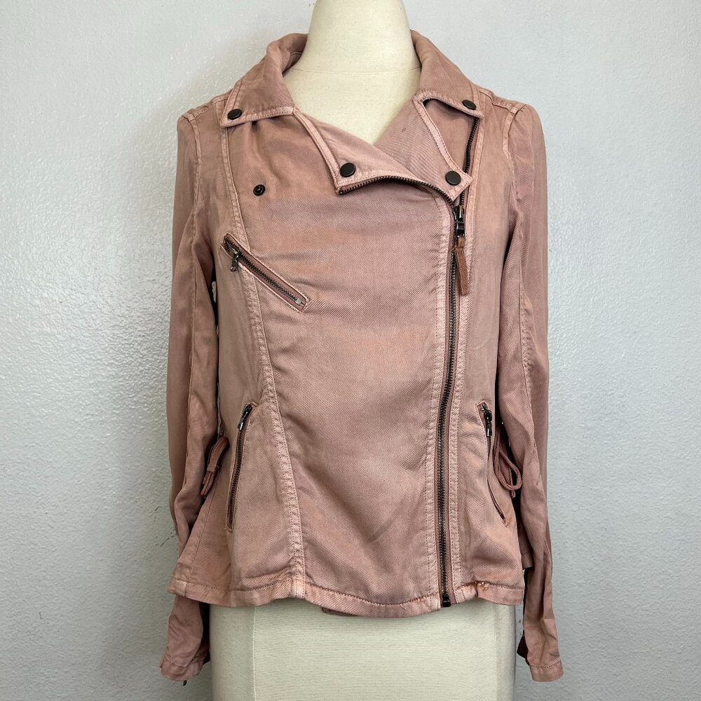 Anthropologie‎ Marrakech Ronika Tencel Biker Jacket Rose Size XS